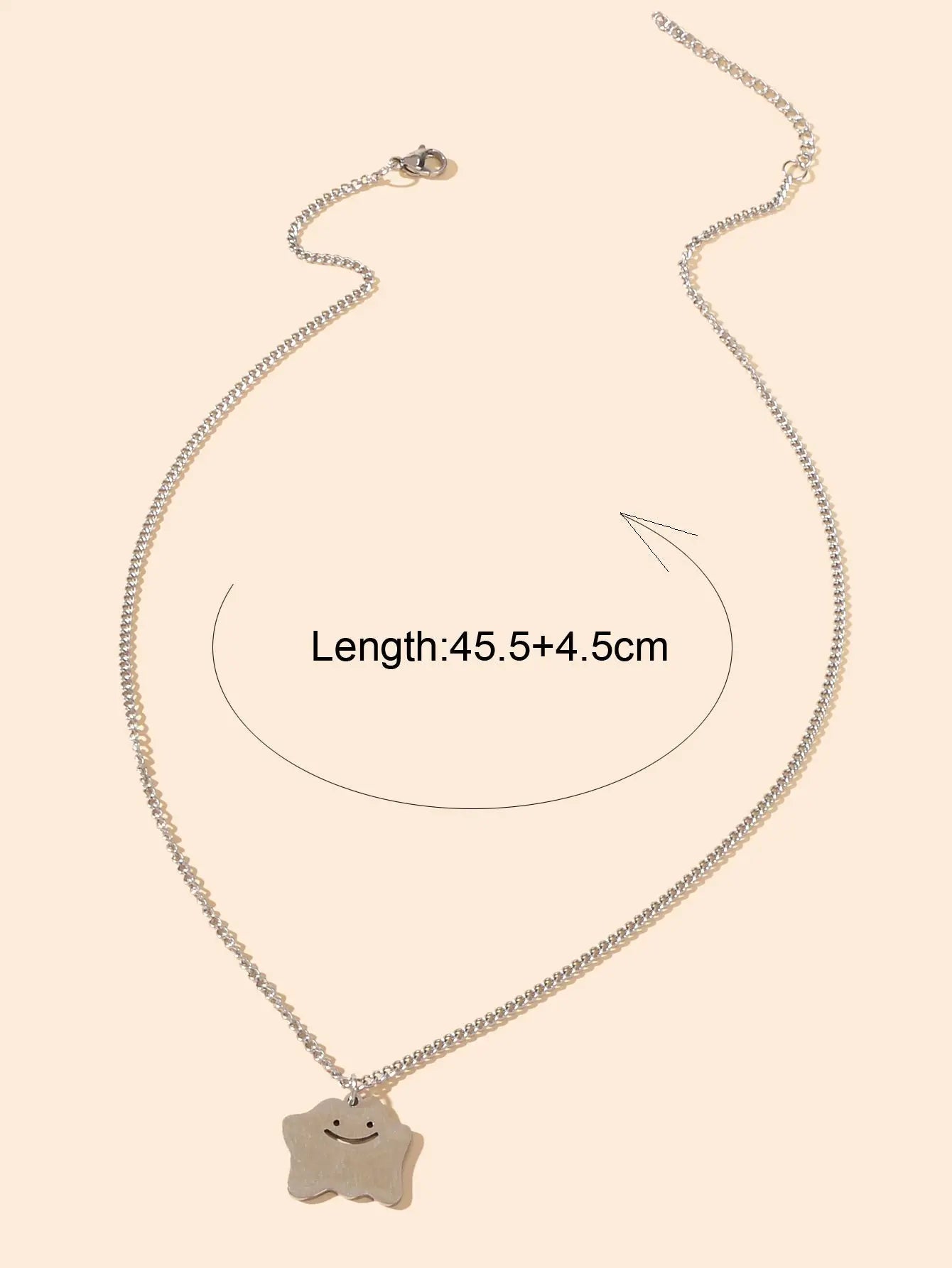 Silver Chain Funny Cartoon Smile Pendant Necklace Personality Designer Jewellery Feelontop Jewellery