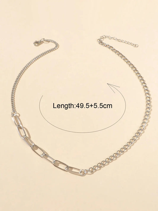 Good Quality Silver Thick Chain Necklace Women Collar Party Decoration Accessory Feelontop Jewellery