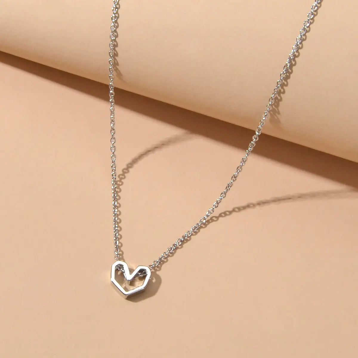Gold Silver Simple Love Heart Charm Necklace Minimalist Wedding Party Jewellery Feelontop Jewellery
