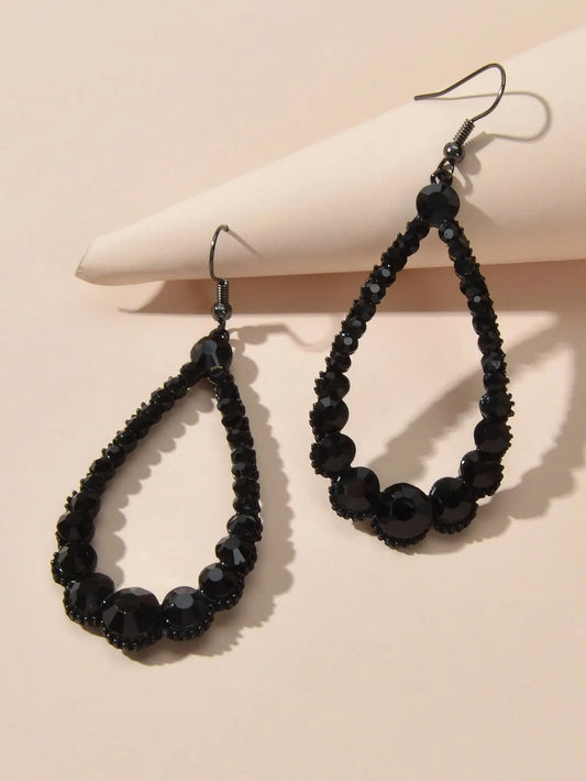AU Local Black Water Drop Dangle Earrings Halloween Eardrop Jewelry Accessories Feelontop Jewellery