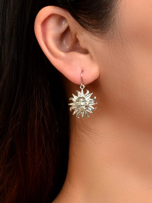 Gold Sun Drop Earrings Wholesale Price Women Teens Accessories Textured Jewelry Feelontop Jewellery