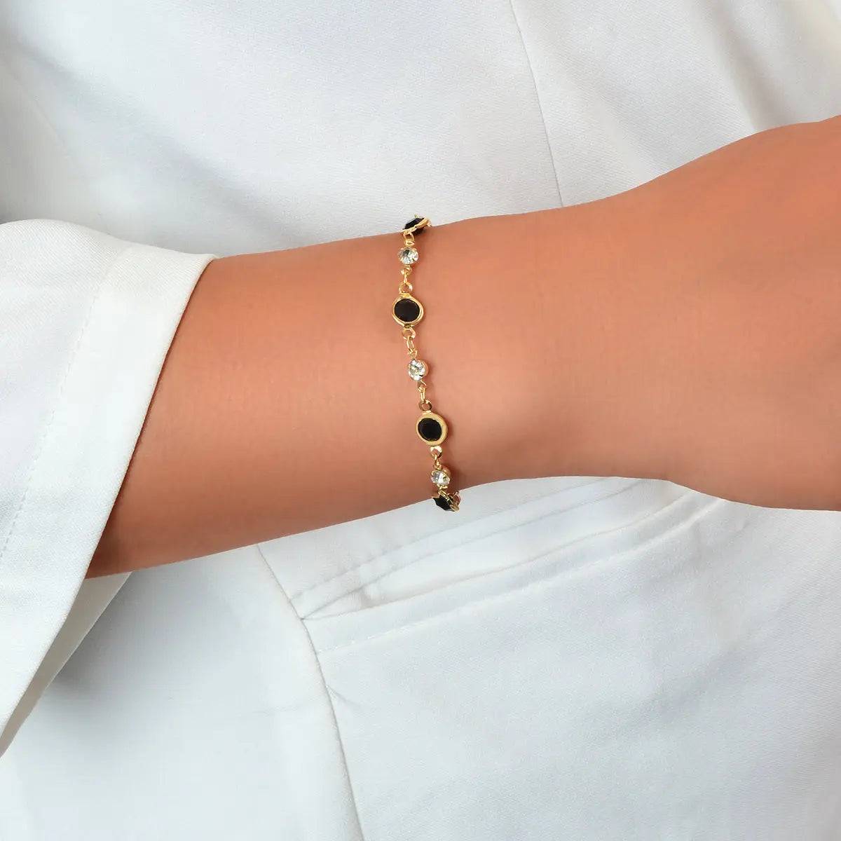 Green Transparent Rhinestone Bracelet Girls Party Jewelry Luxurious Accessories Feelontop Jewellery