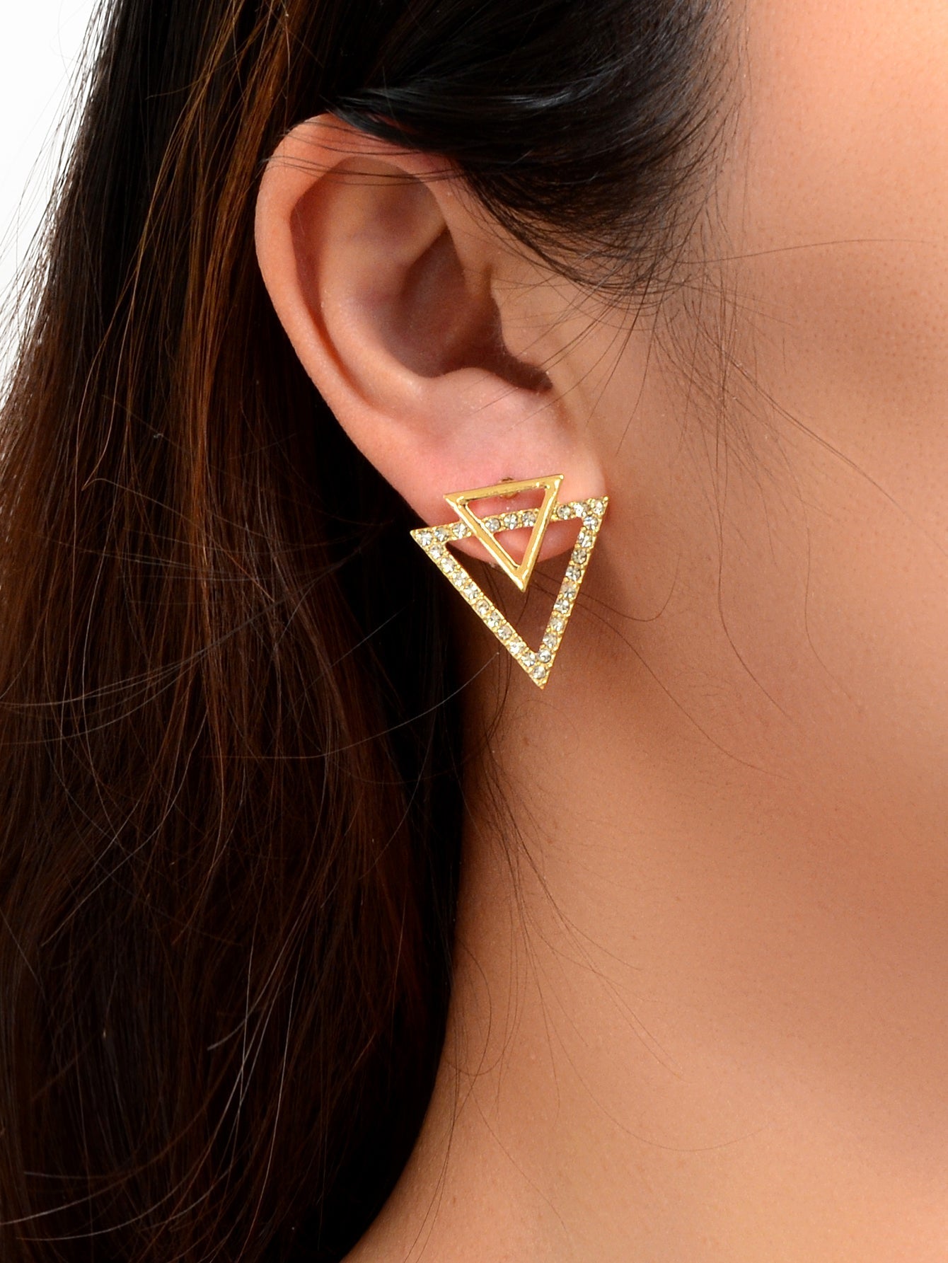 Double Triangles Stud Classic Women Trendy Dangle Earrings Fashion Jewelry Gift Feelontop Jewellery