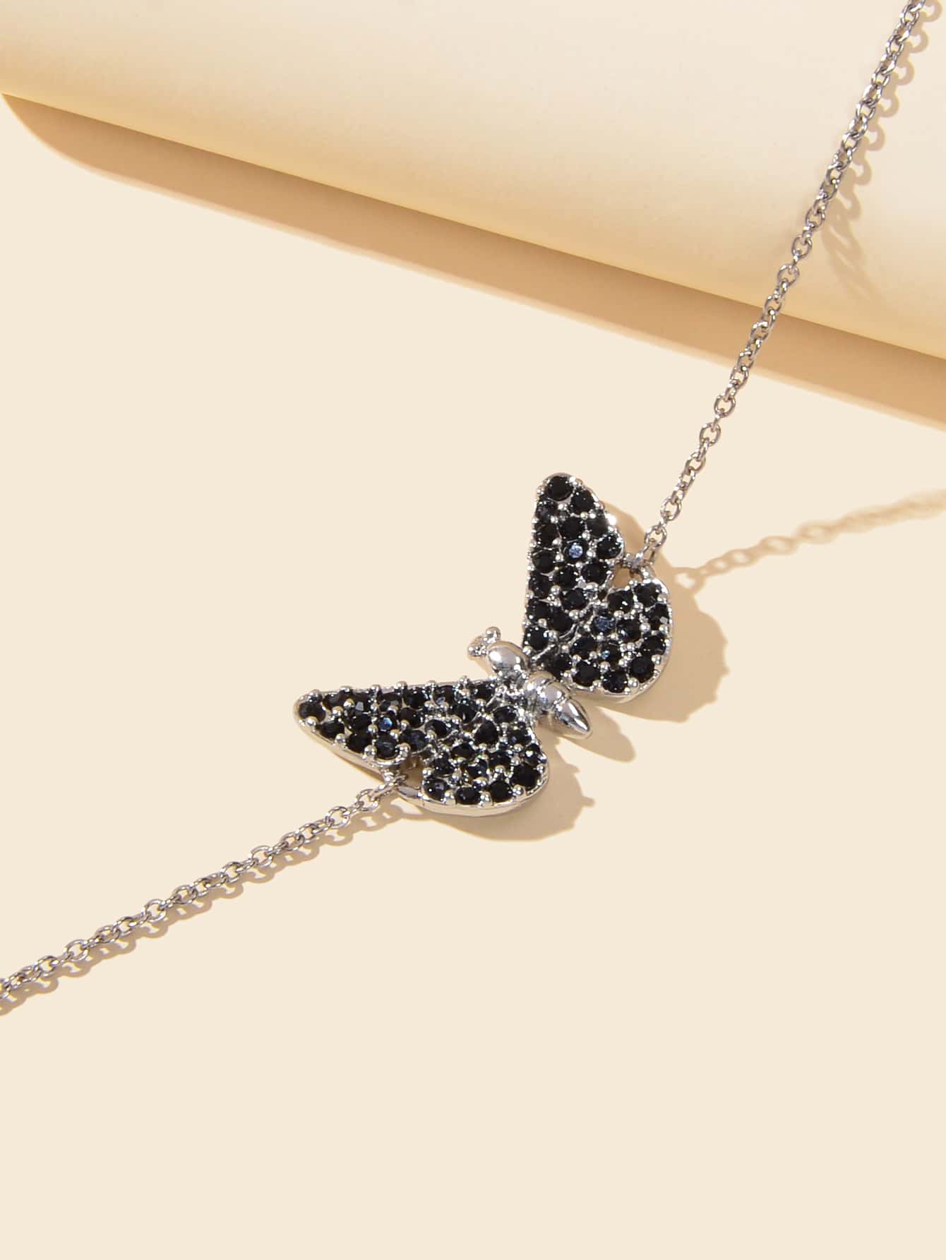 Stunning Black Diamond Butterfly Pendant Bracelet - Sparkle and Style Jewellery Feelontop Jewellery