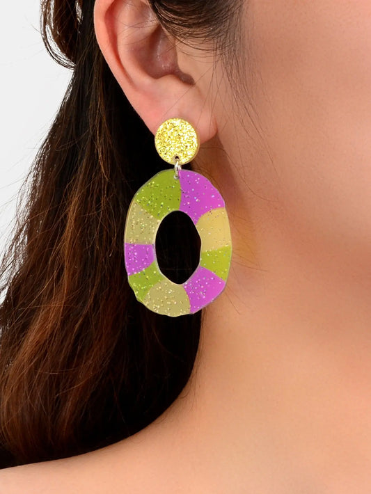 Sweet Y2k Accessories Lightweight Acrylic Candy Colour Circle Dangling Earrings Feelontop Jewellery