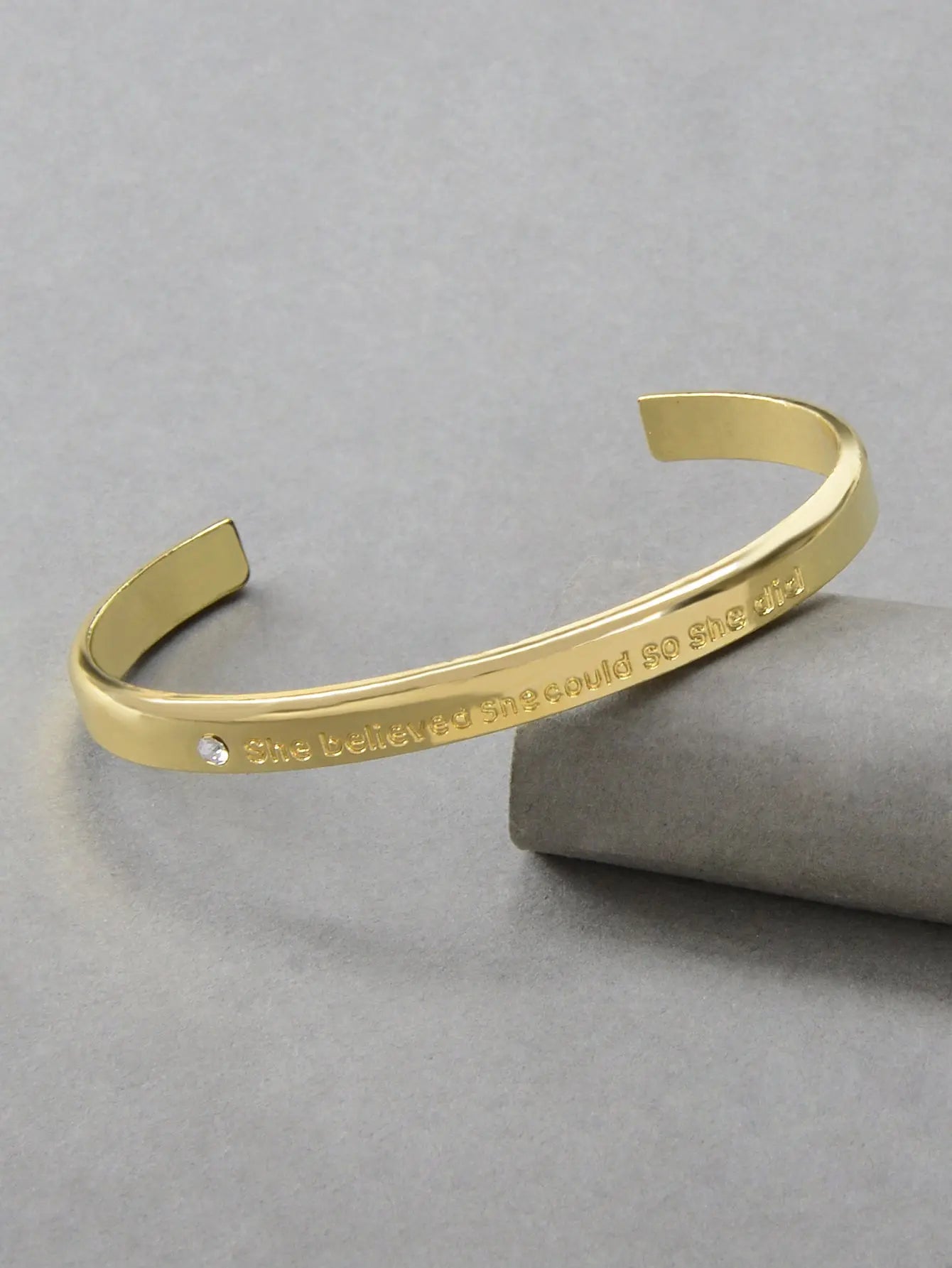 Believed Letter Decoration Gold Silver Plated Open Cuff Bangle Wrist Jewellery Feelontop Jewellery