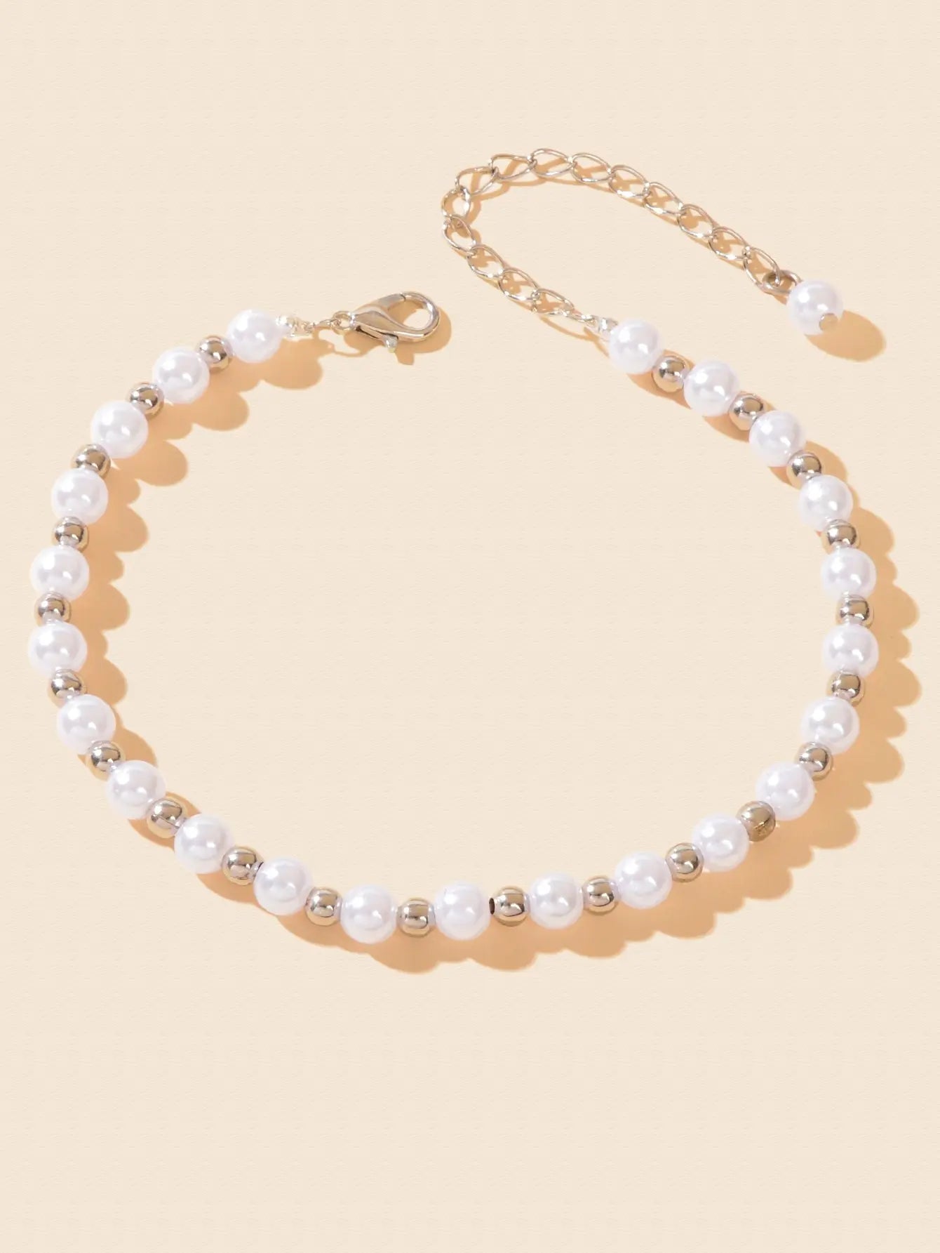 Handmade Pearl Beads Silver Adjustable Anklet Bracelet Cool Beach Foot Jewellery Feelontop Jewellery