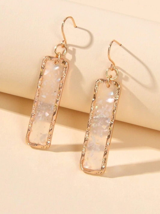 Feelontop Transparent Geometric Square Drop Dangle Earrings Stunning Jewellery Feelontop Jewellery