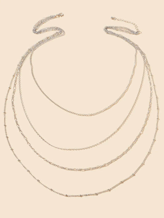 Gold Silver Long Tassel Multi-layer Chain Necklace Girls Cool Designer Jewellery Feelontop Jewellery