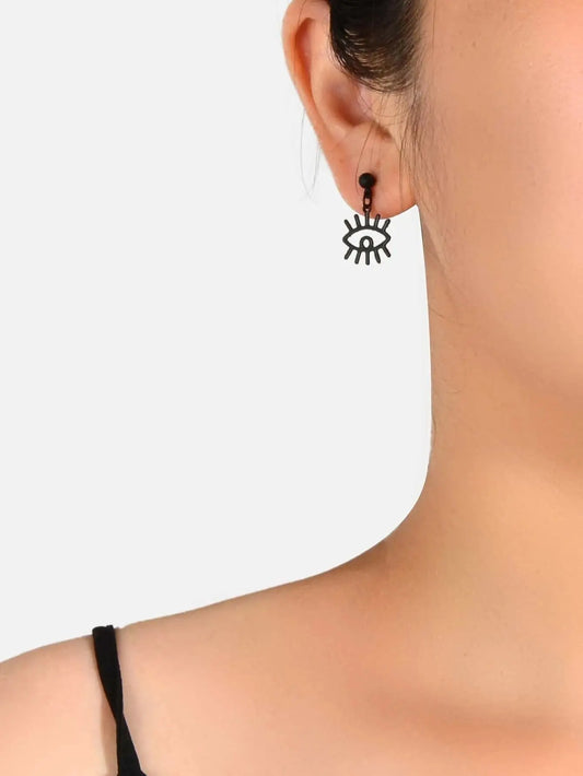 Punk Minimalist Jewellery Black Eye Drop Dangle Earrings Women Girls Accessories Feelontop Jewellery