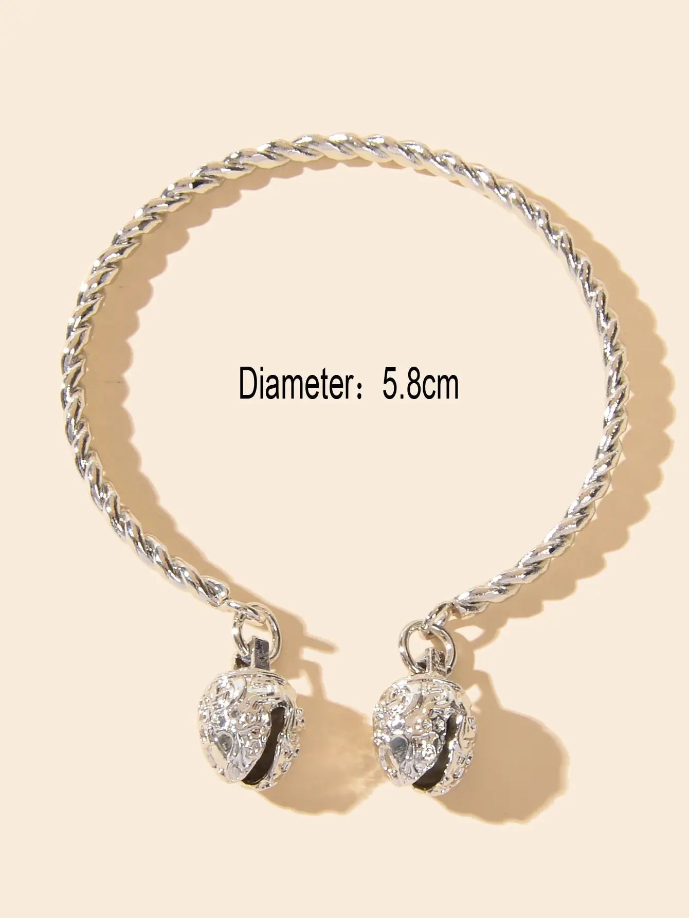 Statement Wedding Party Silver Open Cuff Wrap Bangle Band Bell Charm Bracelet Feelontop Jewellery