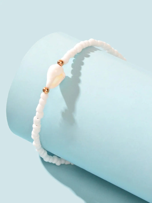 Ethnic Handmade Boho White Seed Beads Shell African Bracelets Hand Accessories Feelontop Jewellery