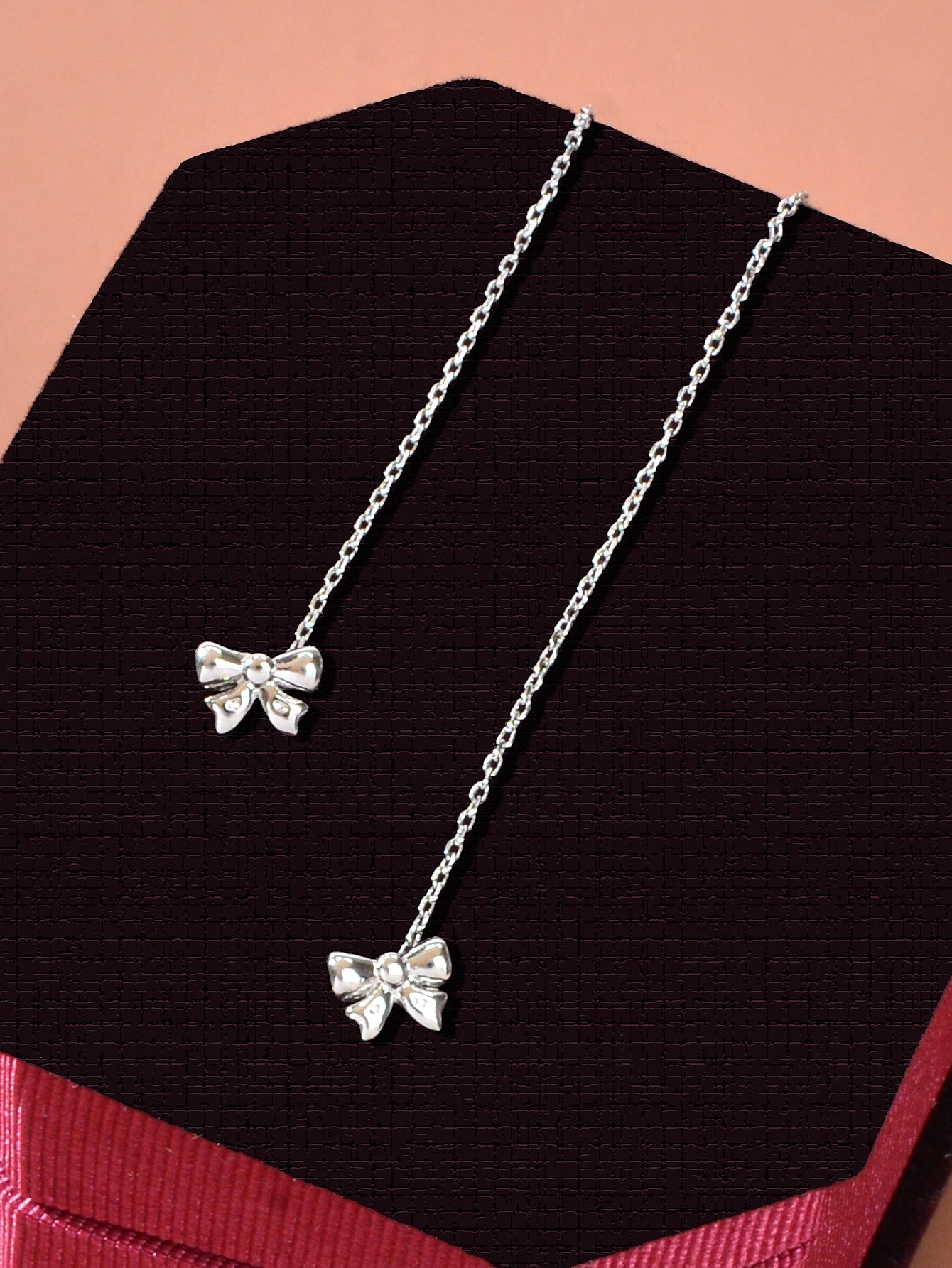 Individual Silver Butterfly Long Chain Ear Line Tassel Threader Pendant Earrings Feelontop Jewellery