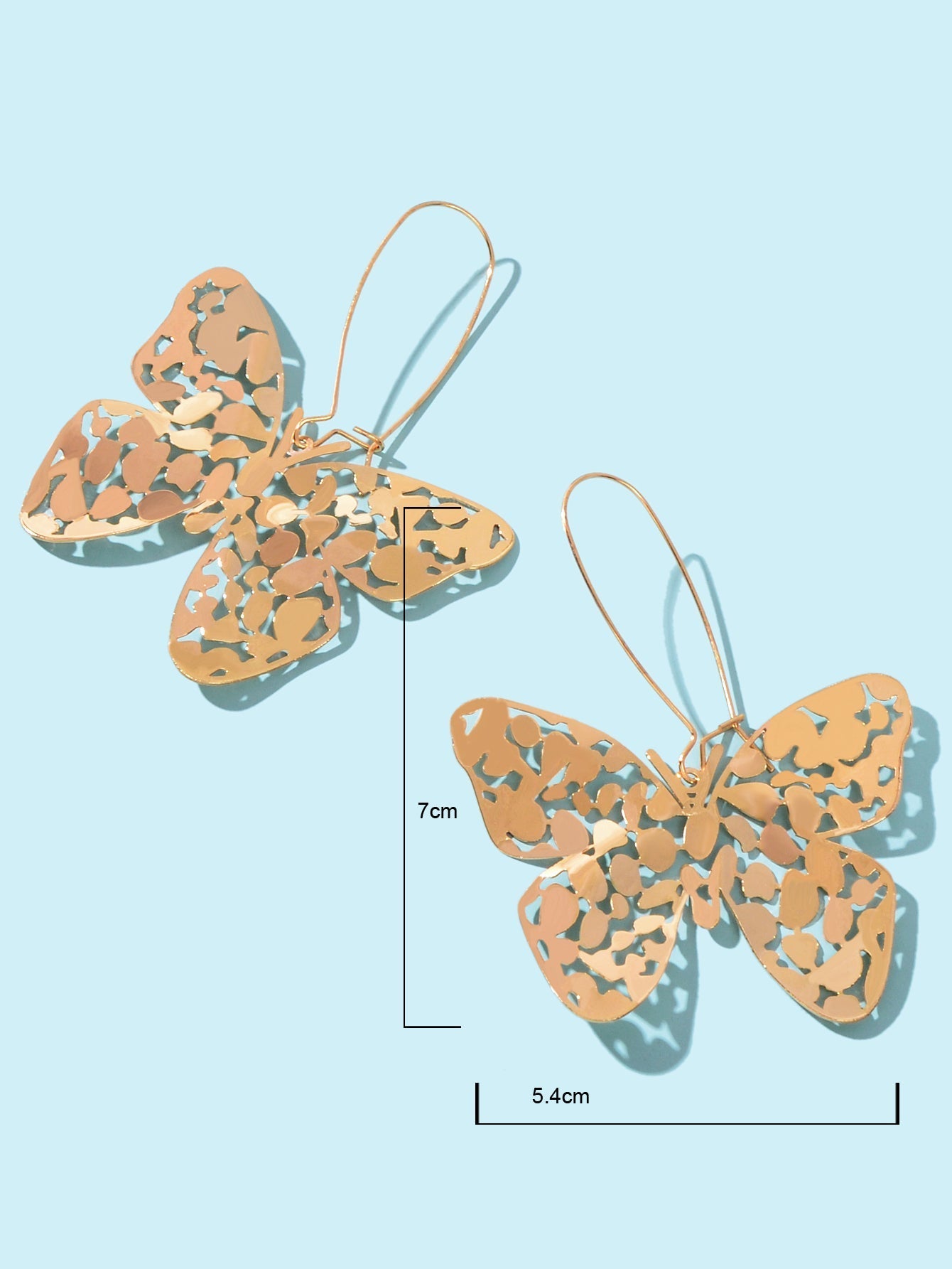 Statement Gold Hollow Butterfly Dangling Elements Earrings Designer Jewellery Feelontop Jewellery