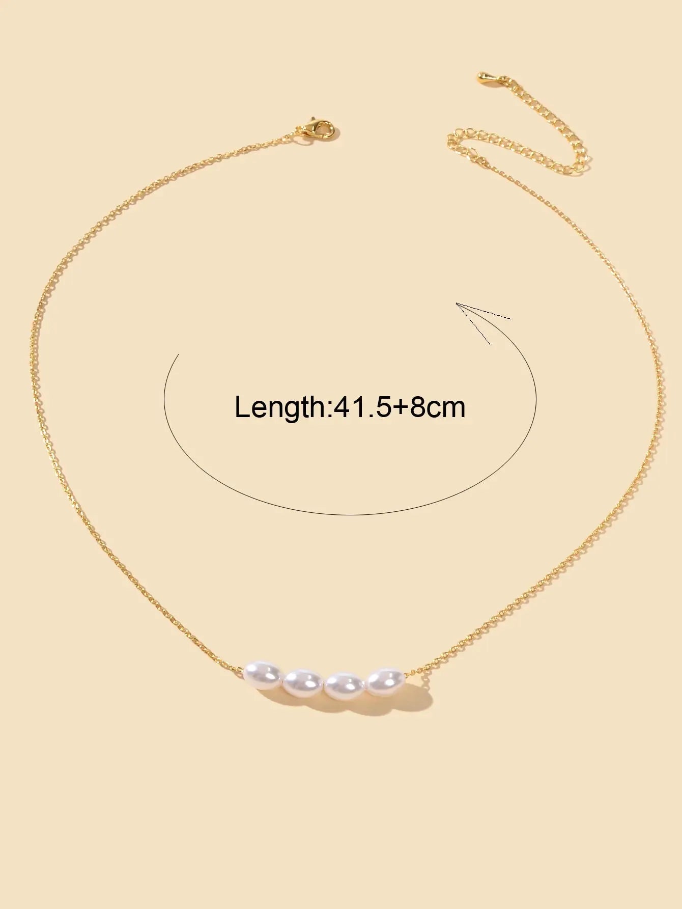 Elegent Wedding Engagement Jewellery Pearl Decor Gold Chain Clavicle Necklace Feelontop Jewellery