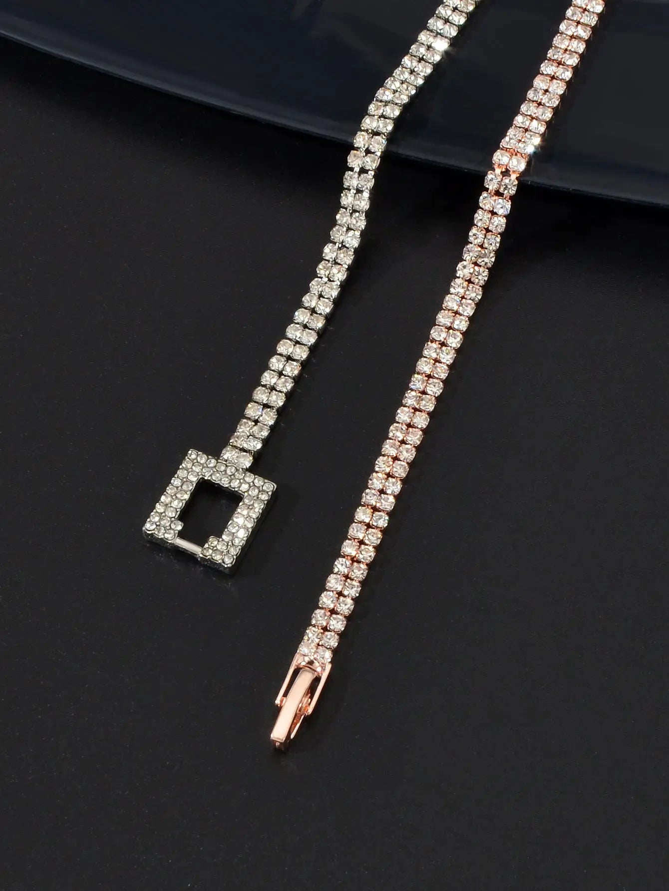 Shimmering Full Rhinestone Clasp Bracelet Elegant Sparkle Jewelry for Your Wrist Feelontop Jewellery