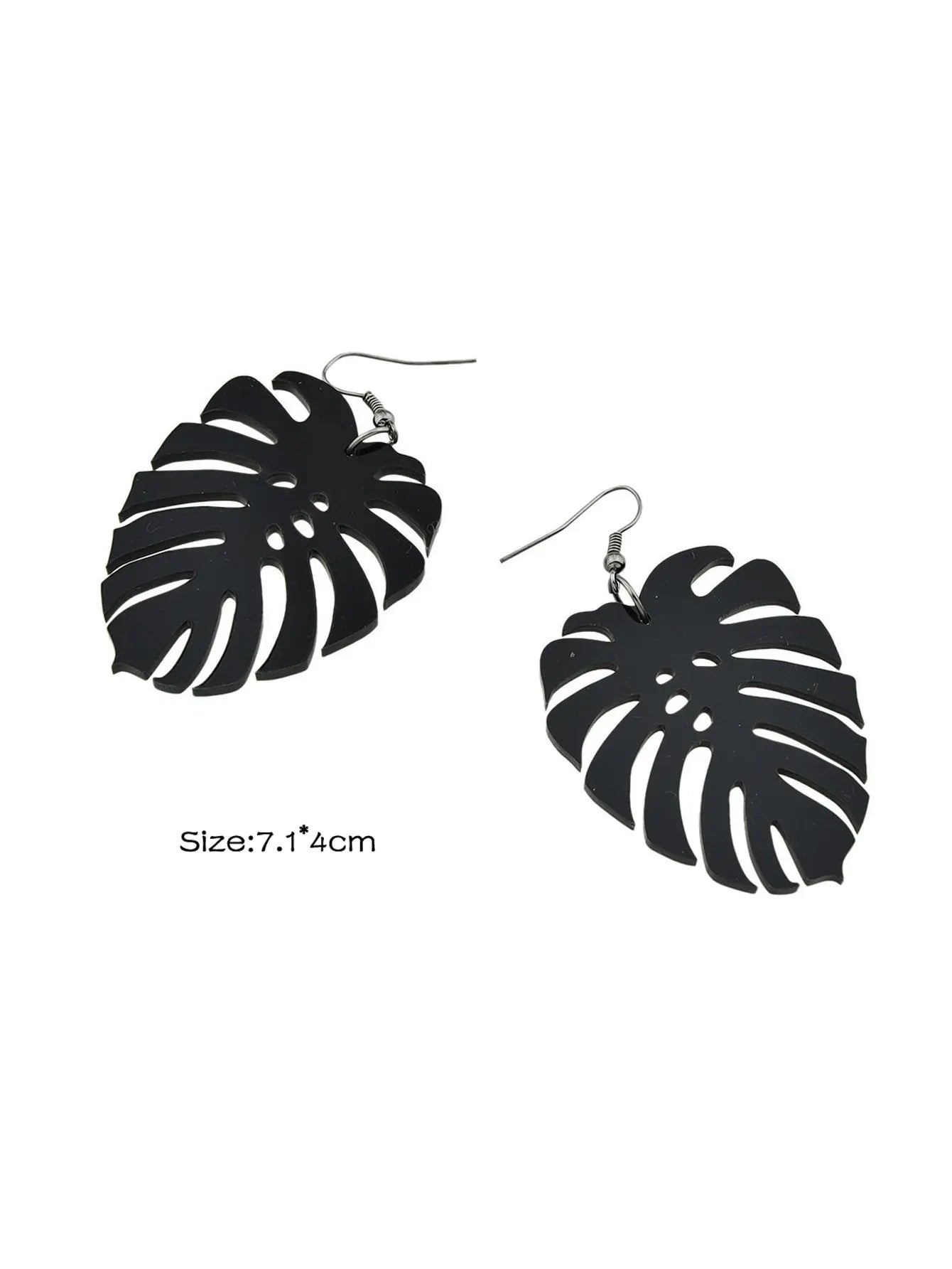 Black Acrylic Leaf Chunky Dangle Holiday Earrings Girls Designer Stylish Jewelry Feelontop Jewellery