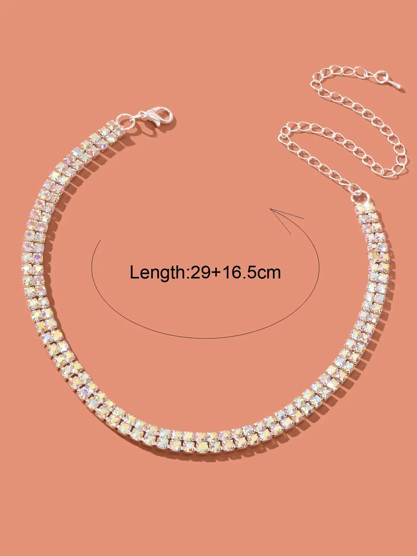 Luxury Sparkling Zircon Short Choker Collar Necklace Wedding Engagement Jewelry Feelontop Jewellery