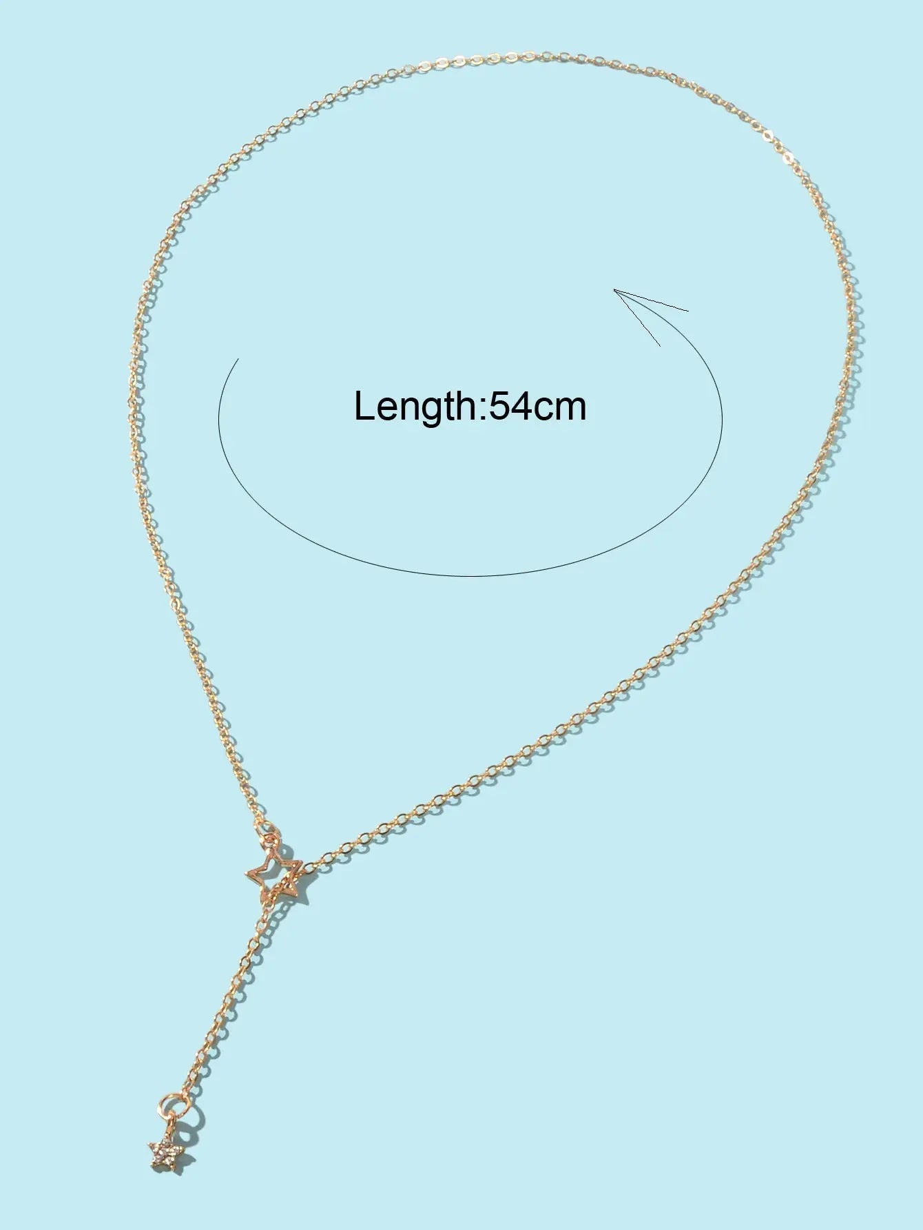 Personalized Gold Chain Long Lariat Star Charm Adjustable Y Shape Drop Necklace Feelontop Jewellery