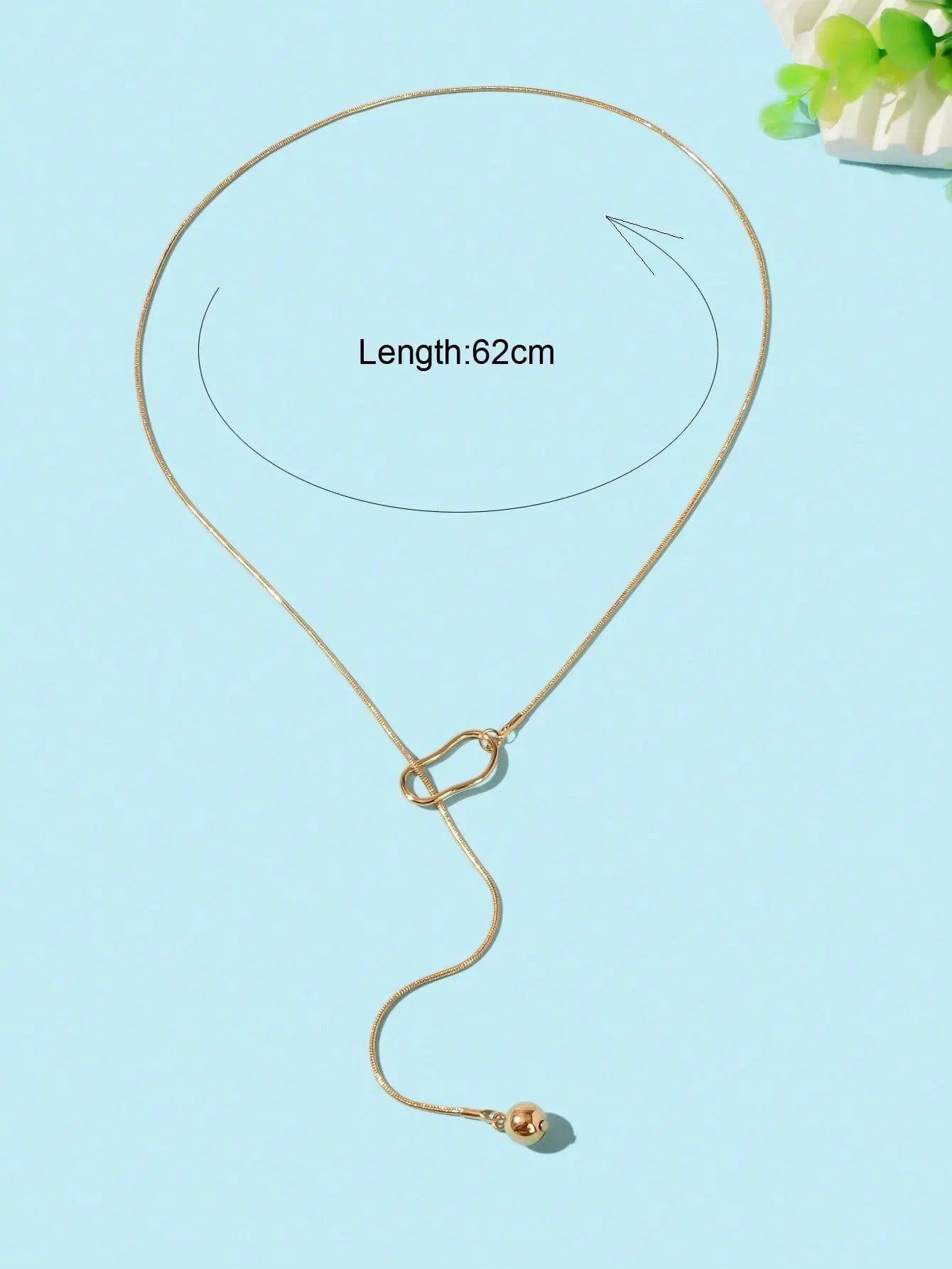 Gold Colour Geometric Y shape Pendant Necklace Women Party Minimalist Jewellery Feelontop Jewellery