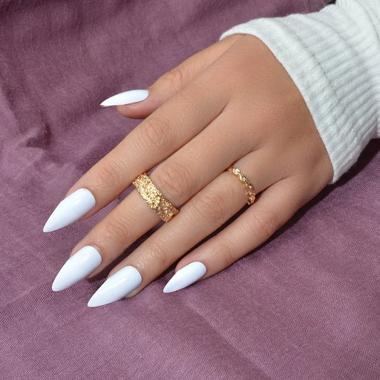 Trendy Jewellery Minimalist 2 pcs Gold Silver Stackable Multiple Finger Ring Set Feelontop Jewellery