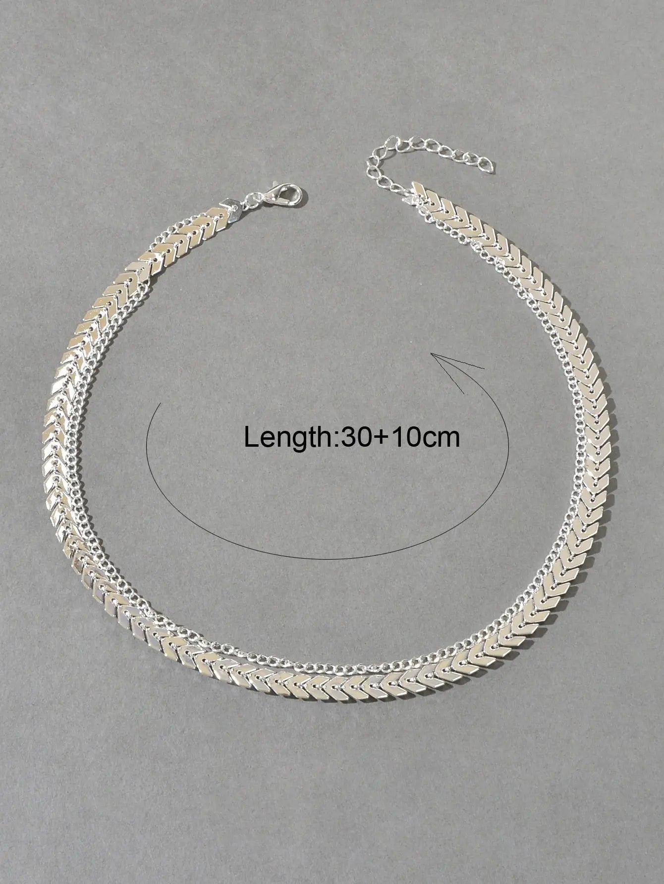 Female Gift Double layer Gold Silver Chain Short Clavicle Punk Collar Necklace Feelontop Jewellery