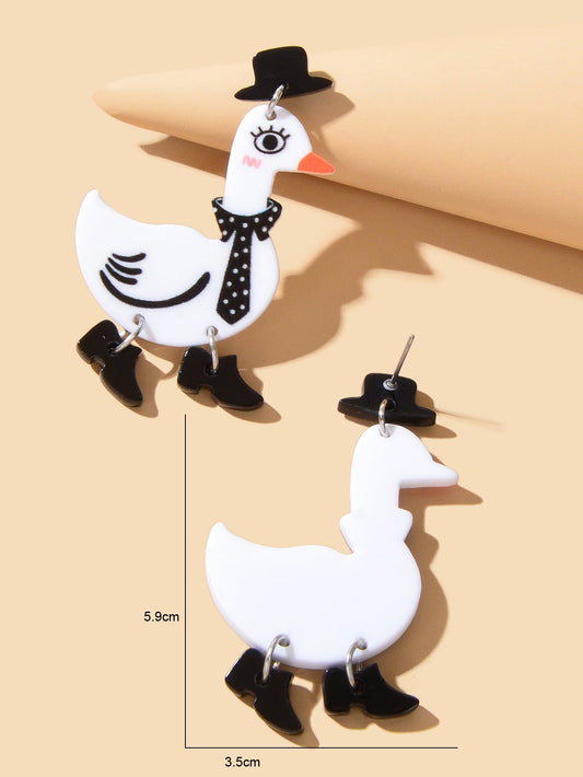 Adorable Duckling Earrings Novelty Duck Dangle Stud Easter Holiday Jewelry Gift Feelontop Jewellery