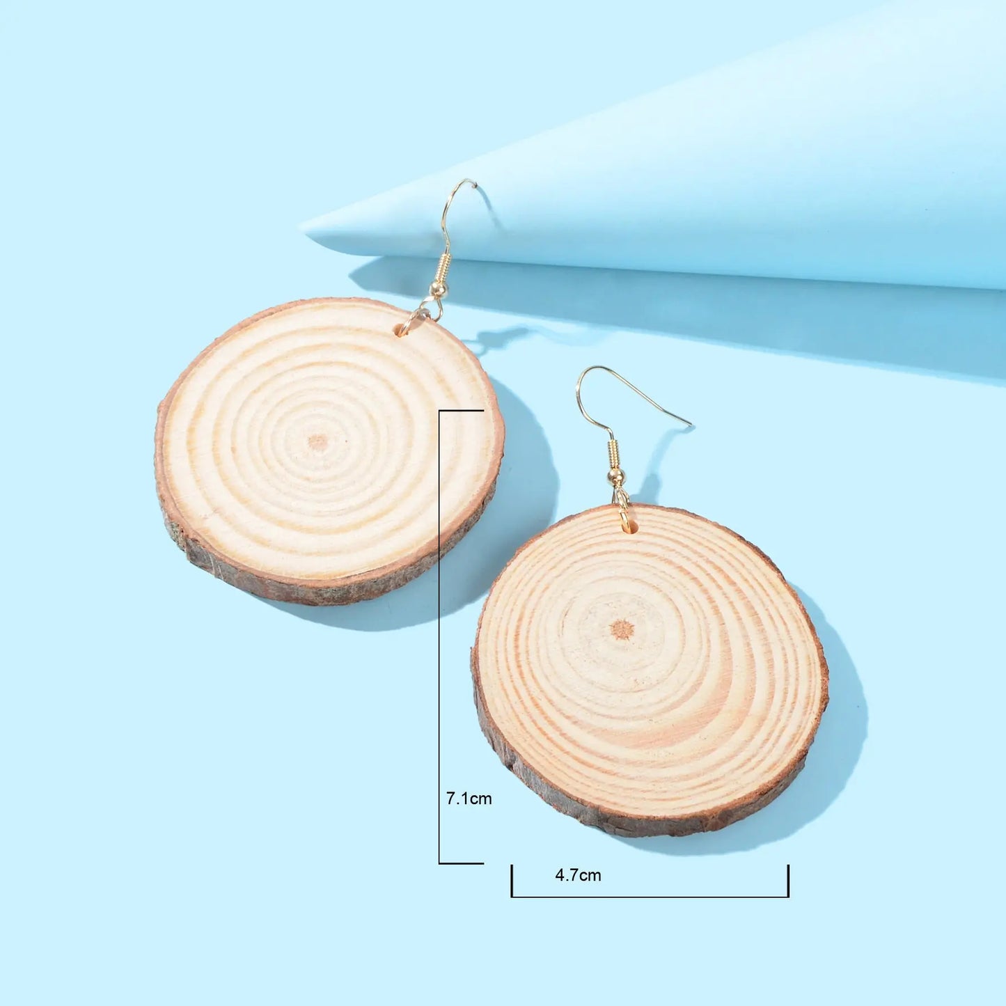 American Jewelry Ethnic Style Annual Rings Wood Dangle Hook Earrings for Holiday Feelontop Jewellery