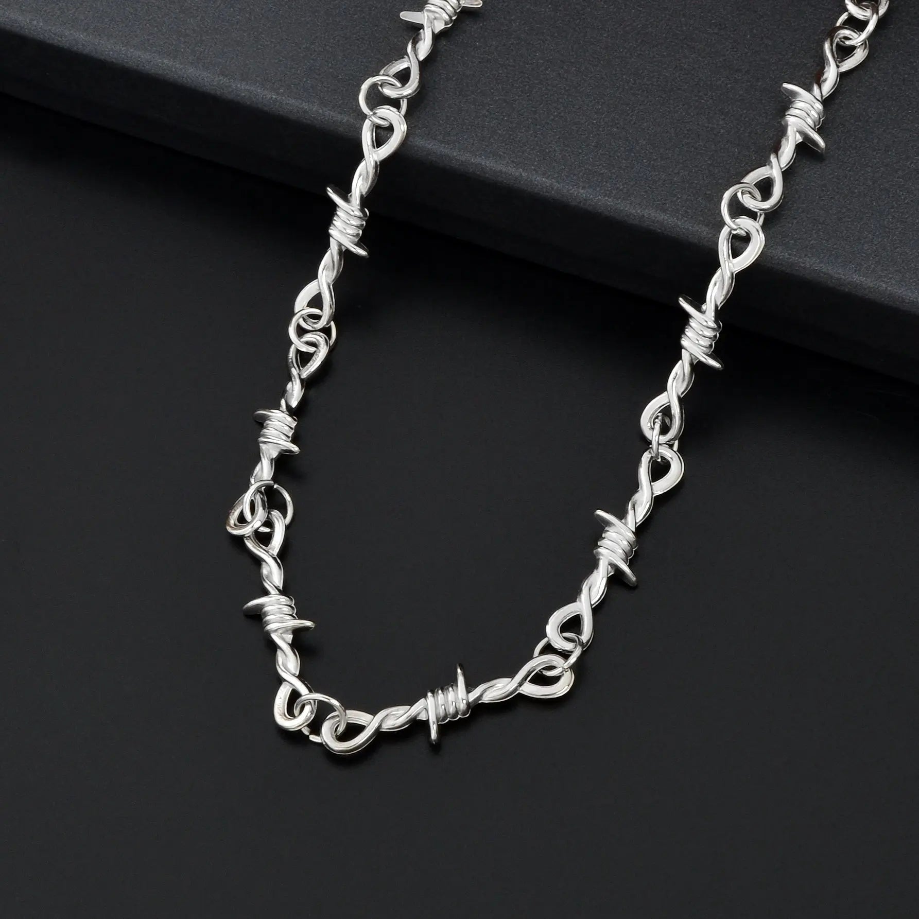 1 pc Punk Rock Style Silver Link Chain Collar Necklace Daily Music Festival Gothic Jewelry Feelontop Jewellery