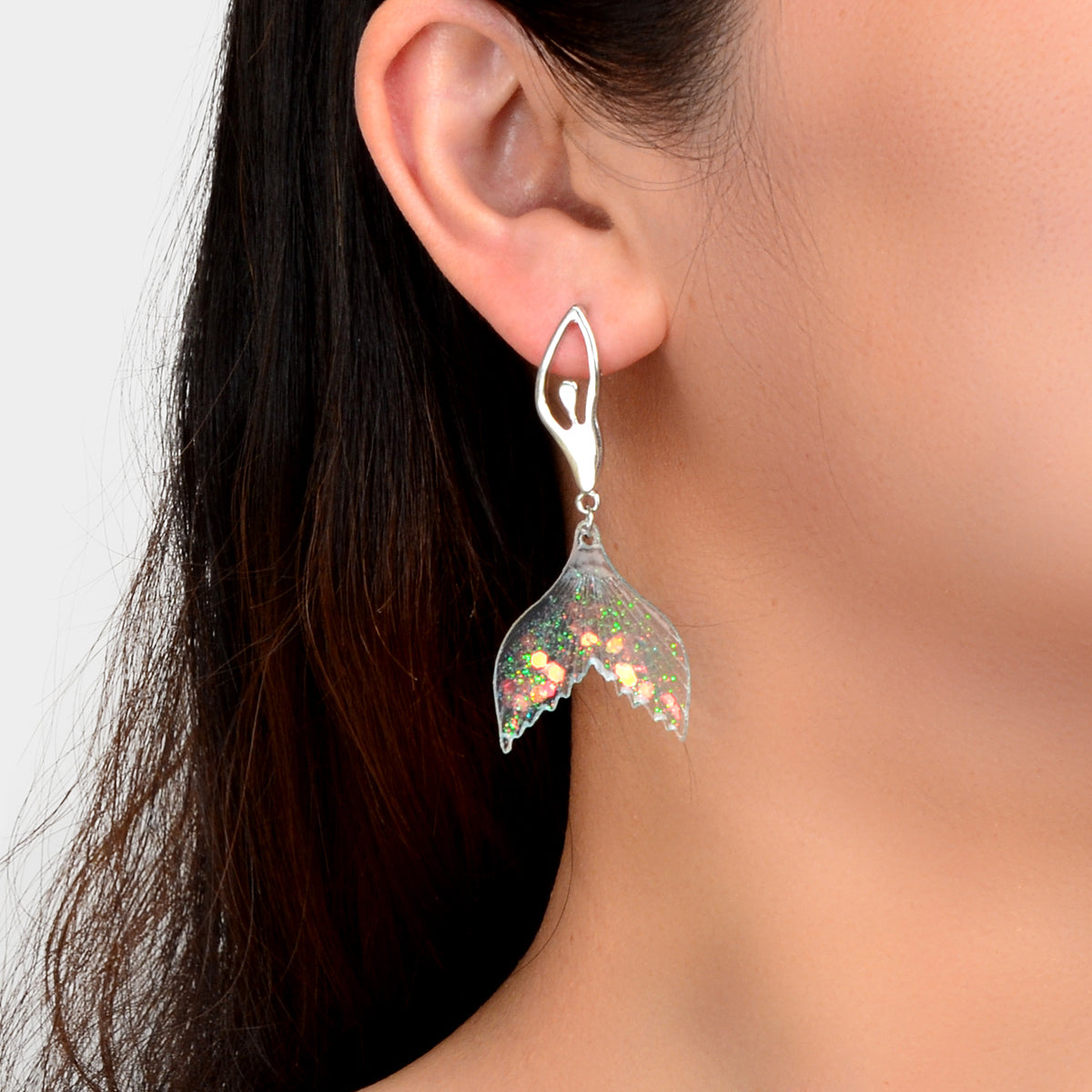 Graceful Mermaid Dancer Earrings Whimsical Fashion Design Stud Jewellery Gift Feelontop Jewellery