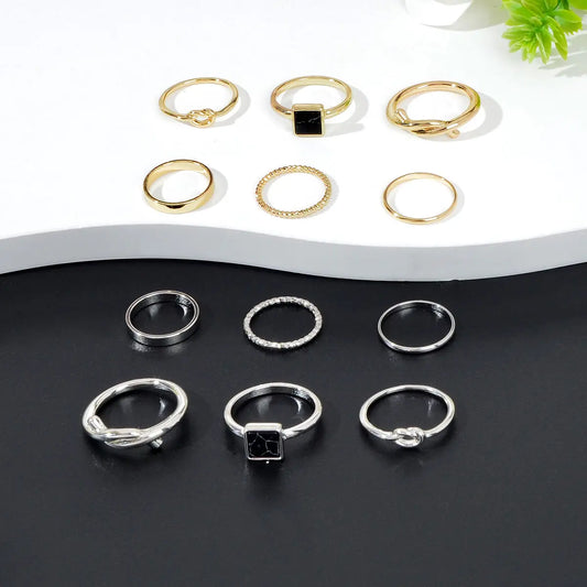 Set of Six Ring Bands - Stylish and Versatile Ring Collection Holiday Jewellery Feelontop Jewellery