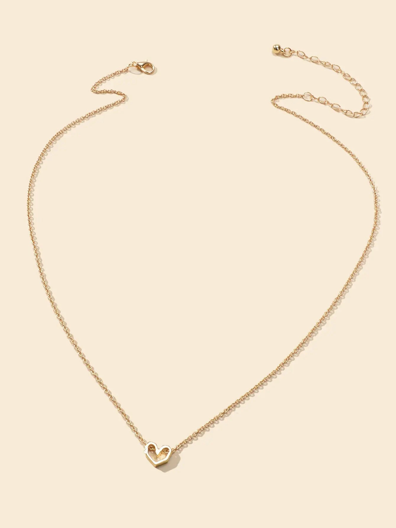 Gold Silver Simple Love Heart Charm Necklace Minimalist Wedding Party Jewellery Feelontop Jewellery