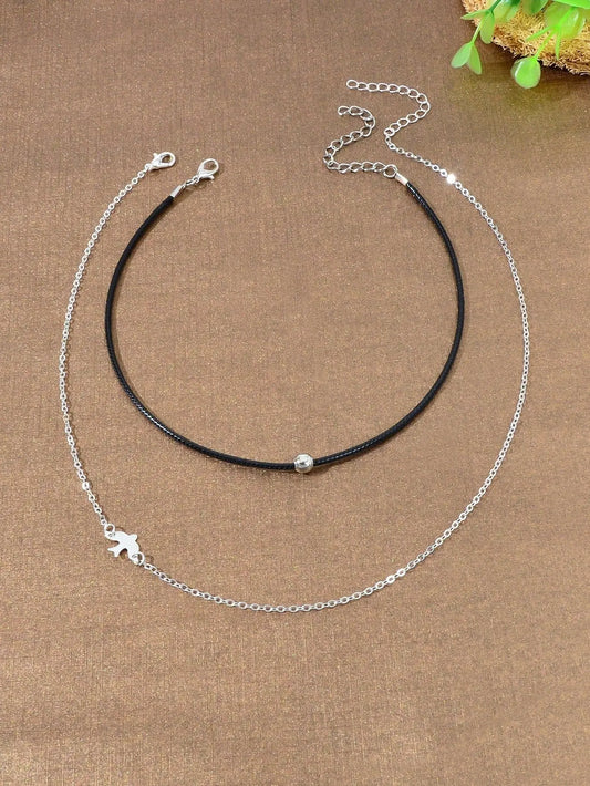 Double Delight Set of Two Minimalist Necklaces Chic and Versatile Jewellery Feelontop Jewellery