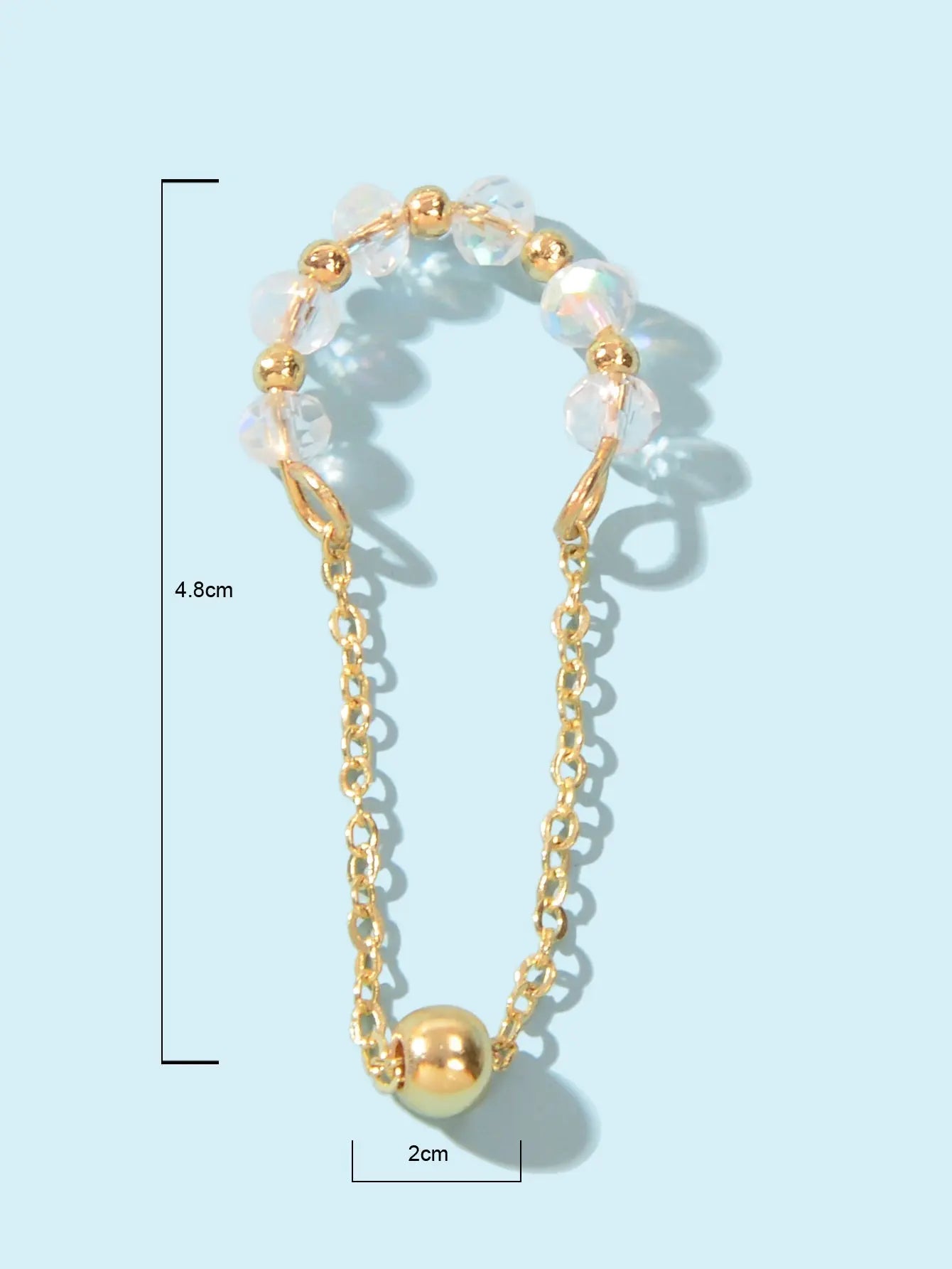 Gold Tassel Ball Ear Clip Non-Piercing Cartilage Earrings Unisex Ear Cuff 1 pc Feelontop Jewellery