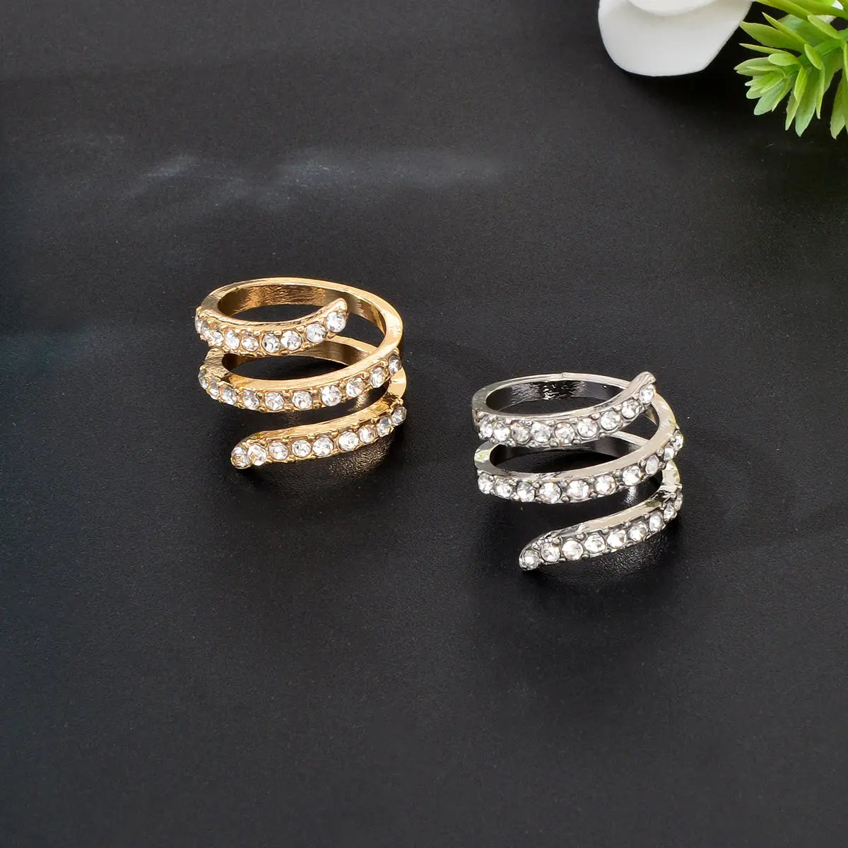 Elegant Stunning Spiral Diamond Ring Timeless Sparkling Finger Jewellery Gift Feelontop Jewellery