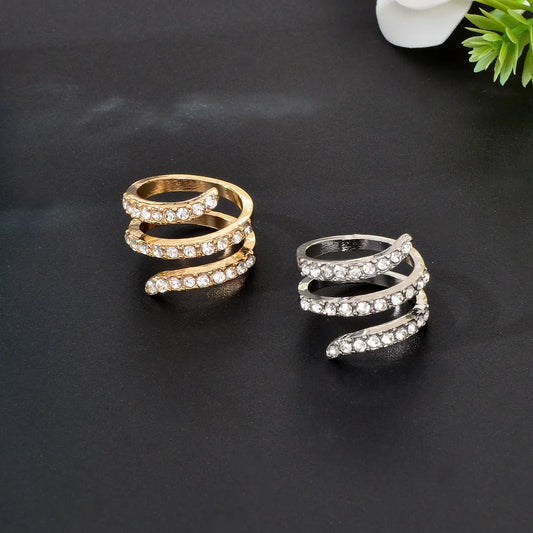 Elegant Stunning Spiral Diamond Ring Timeless Sparkling Finger Jewellery Gift Feelontop Jewellery