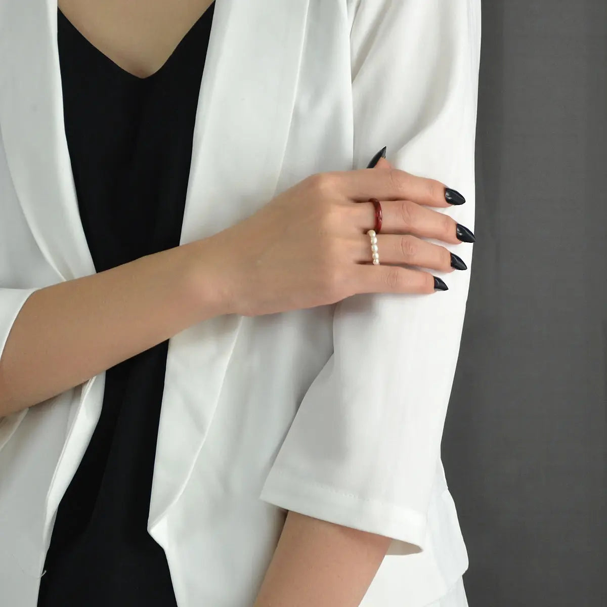 2pcs Pearl Elastic Ring New Women Accessories Feelontop Jewellery