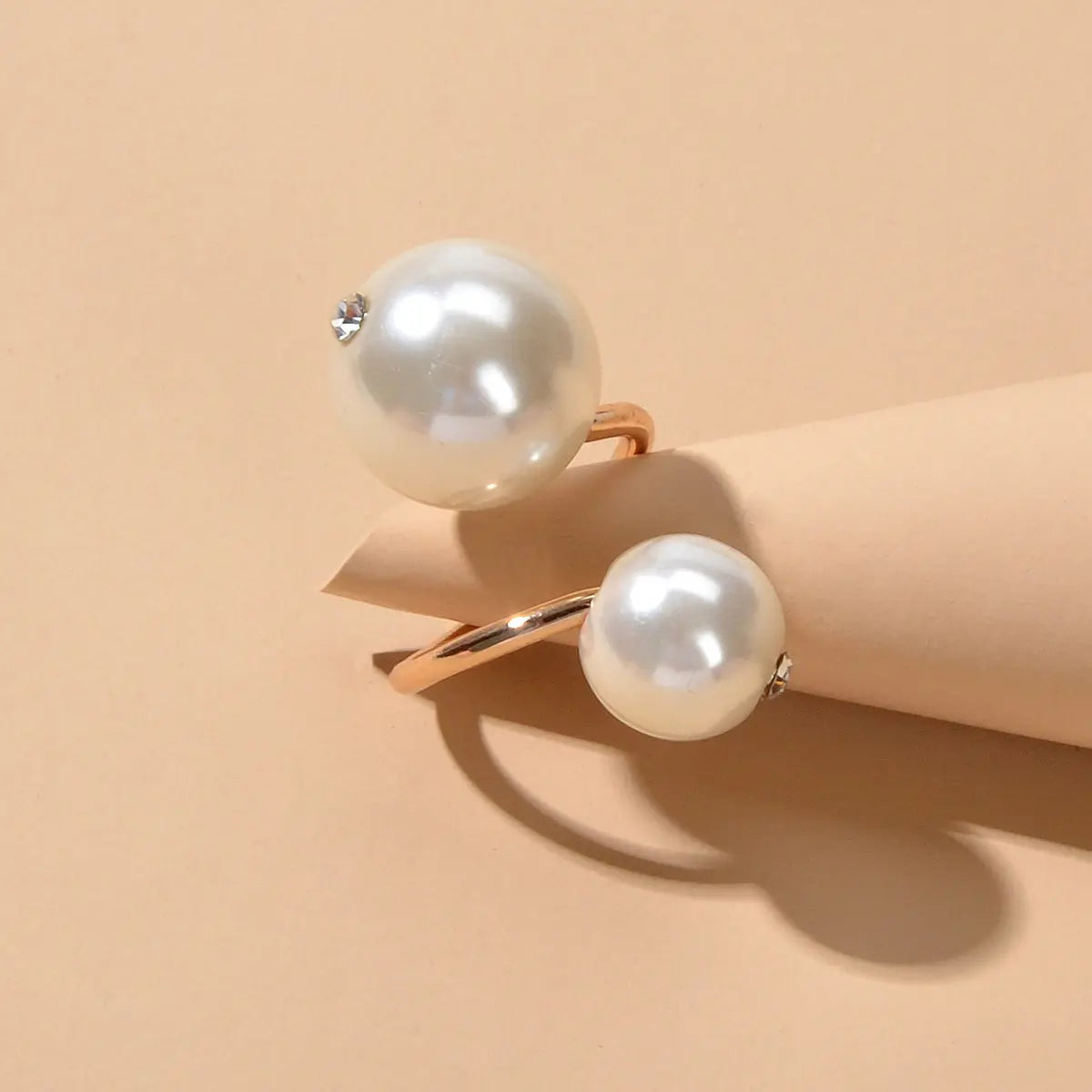 Engagement Jewellery Gift Simulated Pearl Women Wedding Promise Gold Finger Ring Feelontop Jewellery