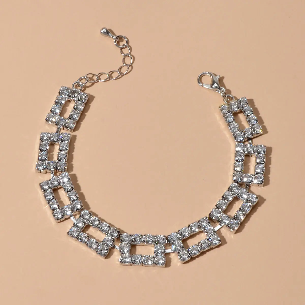 Textured Full Simulated Cubic Zirconia Silver Chain Collection Tennis Bracelets Feelontop Jewellery