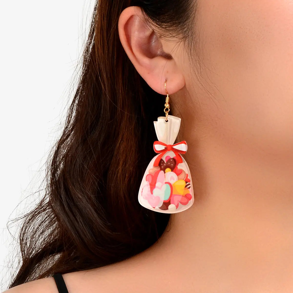 Colourful Candy Lollies Bag Pendant Acrylic Dangle Earrings Y2k Girl Dainty Gift Feelontop Jewellery