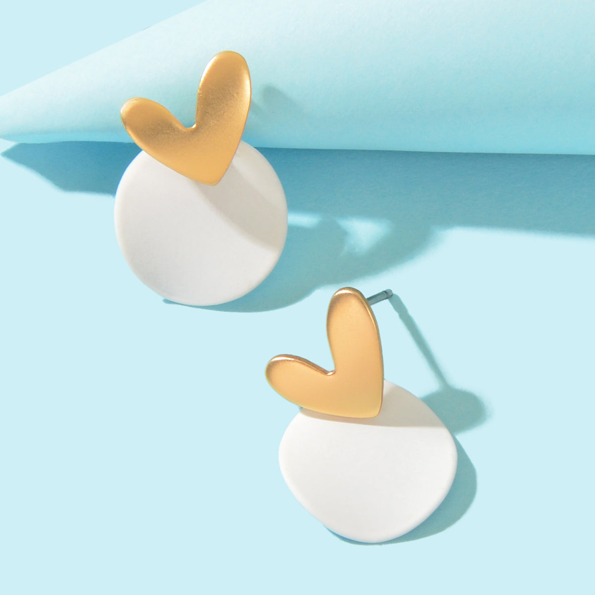 Love Heart Green Round Stud Pierced Hypoallergenic Female Earrings Stud Jewelry Feelontop Jewellery