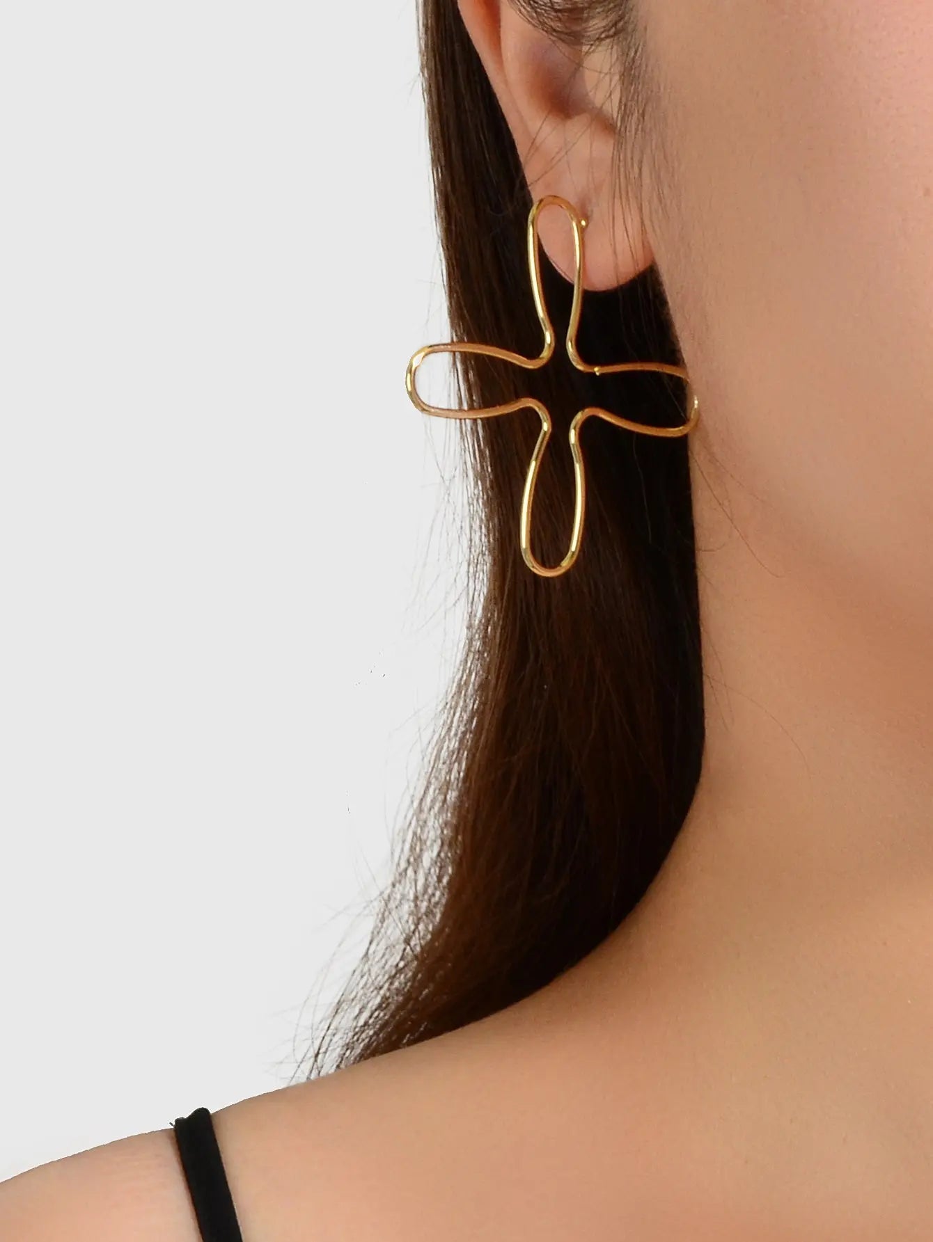 Abstract Art Flower Stud Earrings Personality Creative Simple Party Jewellery Feelontop Jewellery