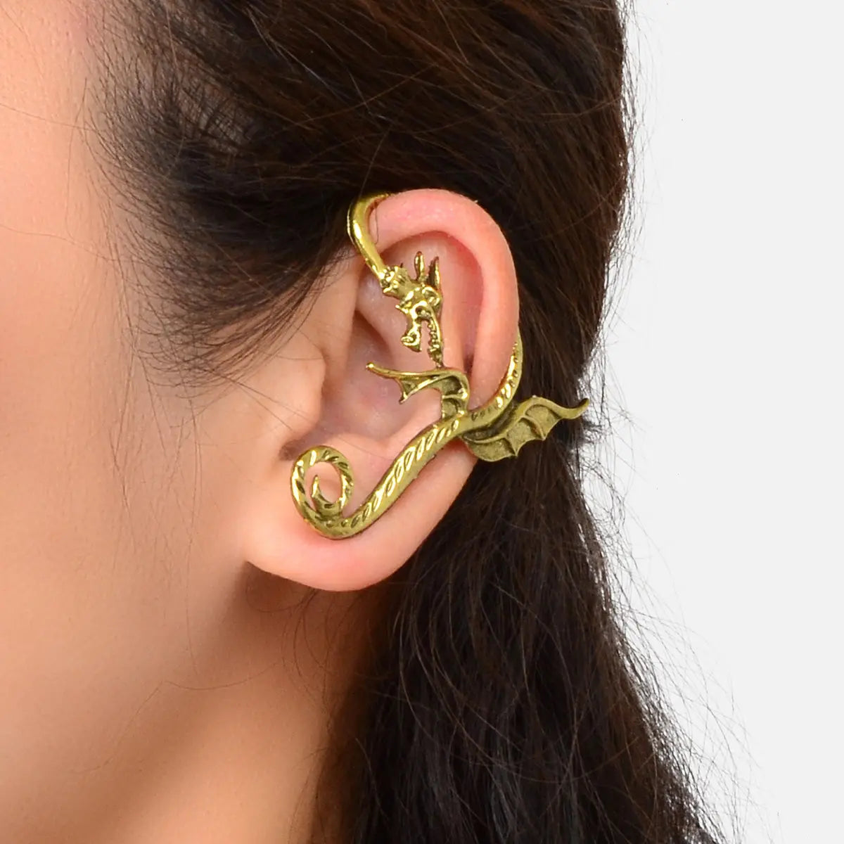 1 pc Punk Antique Gold Silver Flying Dragon Cartilage Ear Cuffs Crawler Earrings Feelontop Jewellery