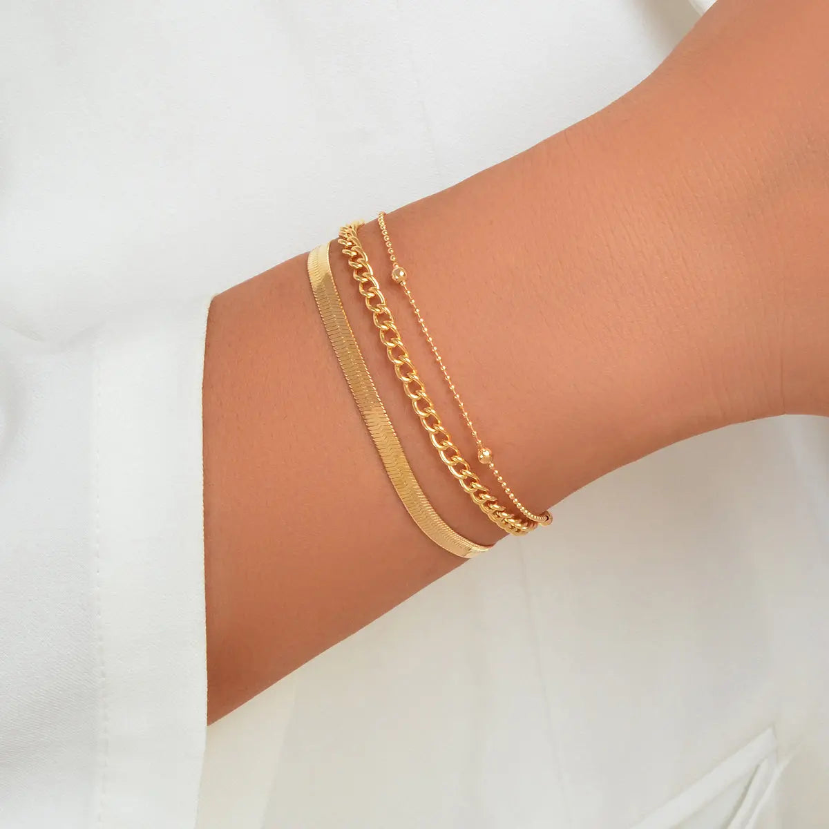 Gold Silver Multi-layer Chain Adjustable Bracelet Women Multiple Style Jewellery Feelontop Jewellery
