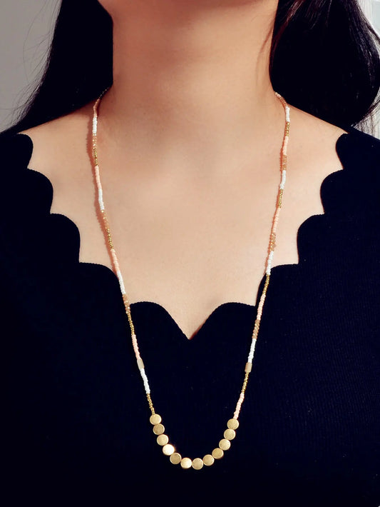 Bohemian Jewellery Ethnic Handmade Multi-colored Beads Charm Long Chain Necklace Feelontop Jewellery