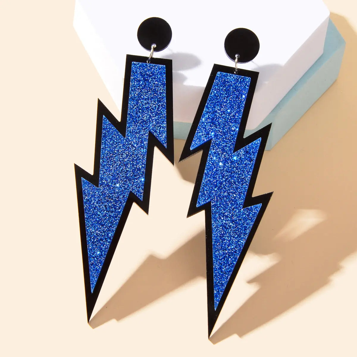 Sparkling Stylish Acrylic Lightning Statement Long Pendant Dangle Party Earrings Feelontop Jewellery