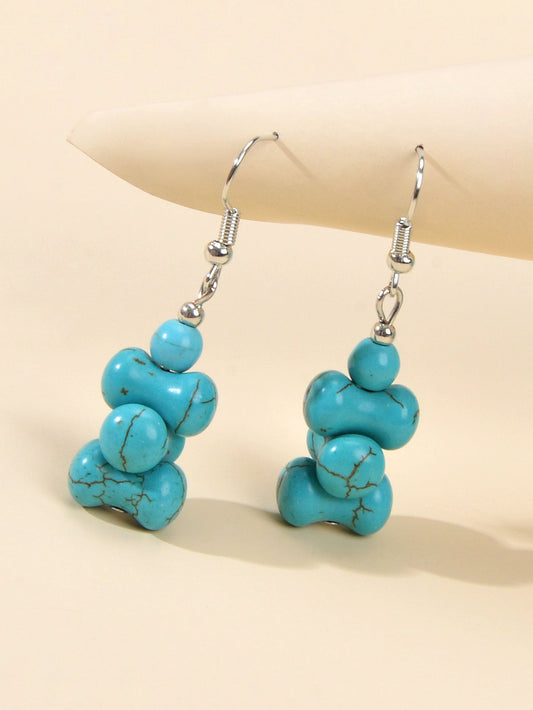 Ethnic American Jewellery Turquoise Geometric Dangle Bohemian Female Earrings Feelontop Jewellery