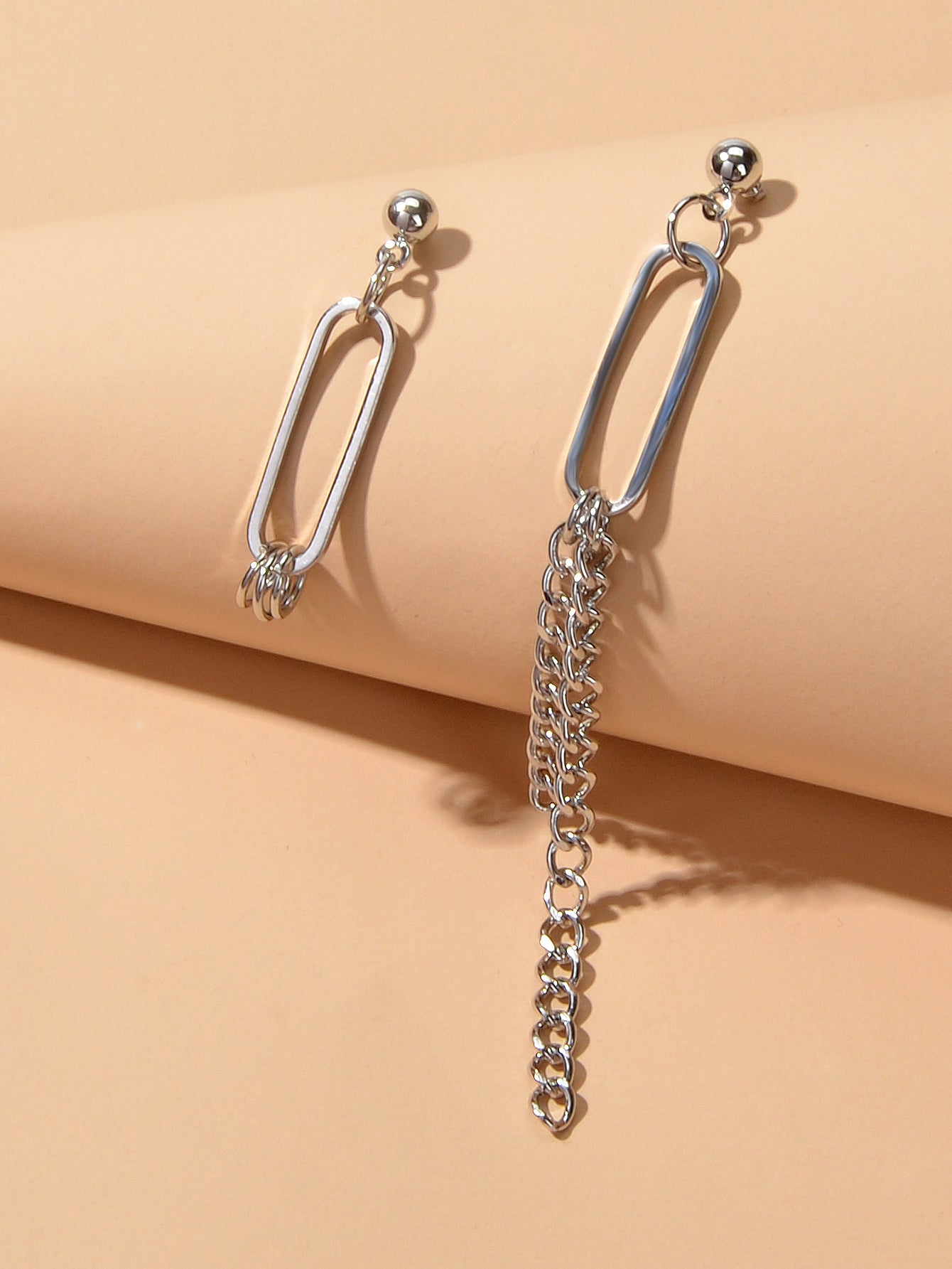 Asymmetric Jewellery Trendy Chain Dangle Pendant Punk Statement Women Earrings Feelontop Jewellery