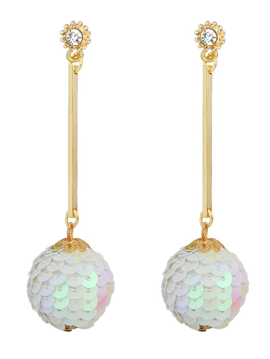 Rhinestone Sequins Ball Charm Pendant Dangle Earrings Women Girl Teens Jewellery Feelontop Jewellery