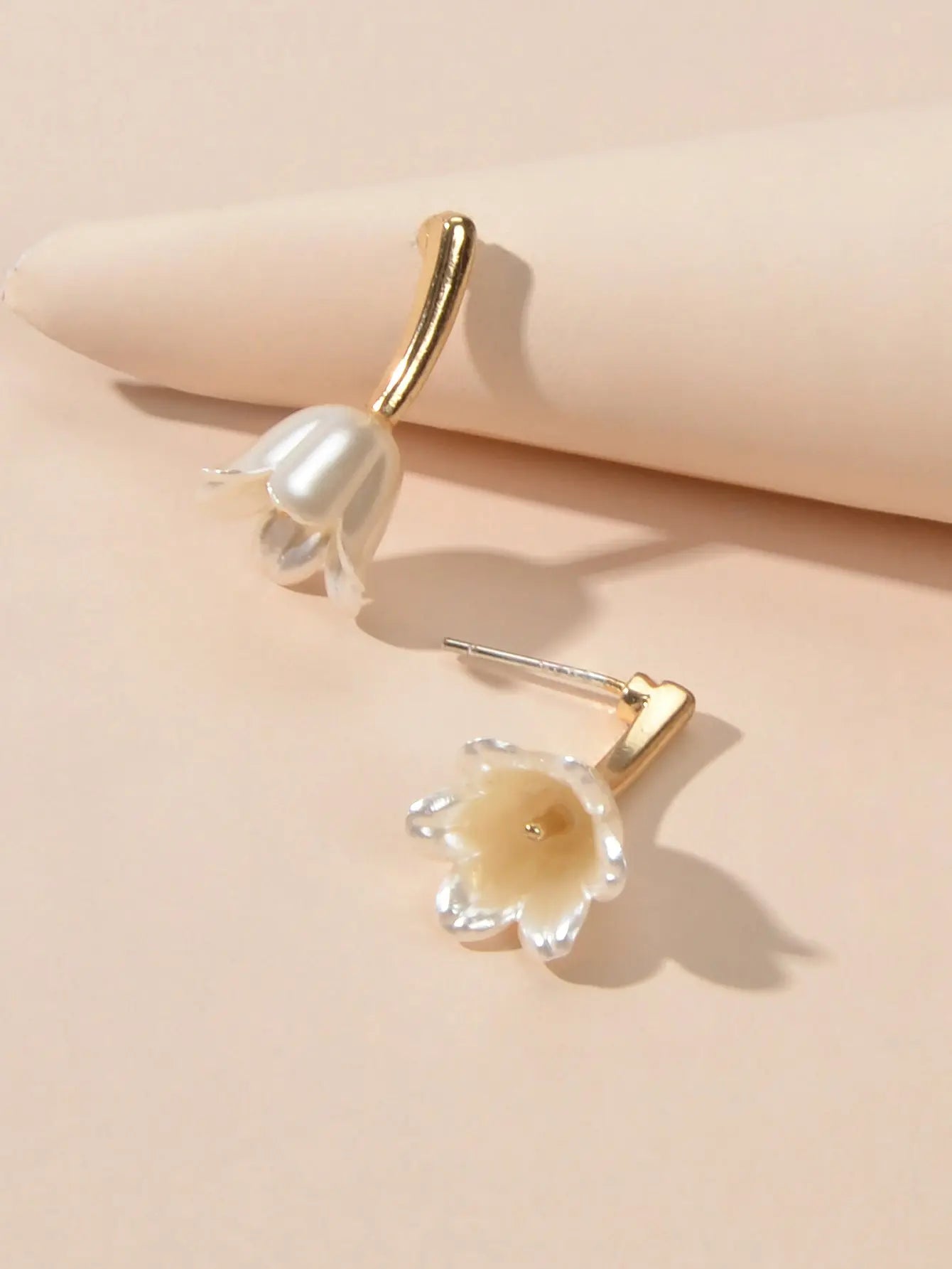 Perfect Engagement Jewellery Metal Pearl Flower Tulip Stud Earrings Accessories Feelontop Jewellery